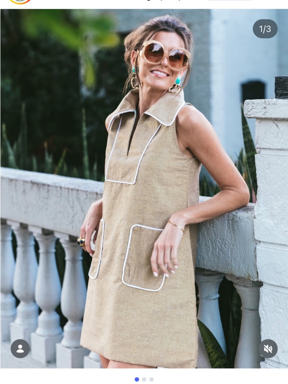 House of MBR Gold Linen Cassie Sleeveless Shift Dress (SIZE 1 / small)